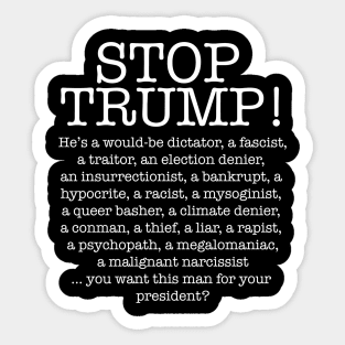 STOP TRUMP! (Ghost Version) Sticker